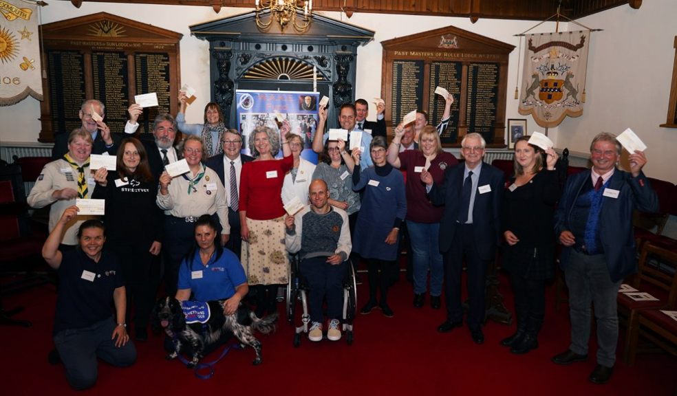 Devon Freemasons give £25,000 support to local charities and